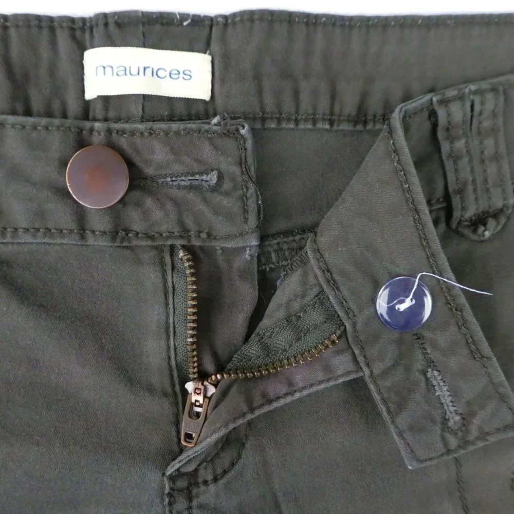 Maurices Shorts Olive Green Sequin Copper Cotton Spandex 5 6